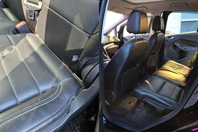 2015 Ford C-Max rear seats before and after detailing in Brush Prairie WA