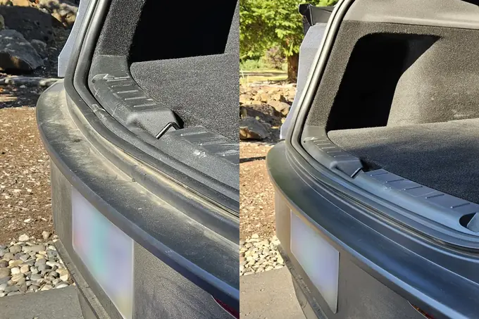 2026 Tesla Model Y trunk before and after detailing in Camas WA