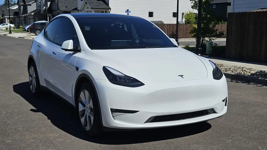 Detailed white Tesla Model Y