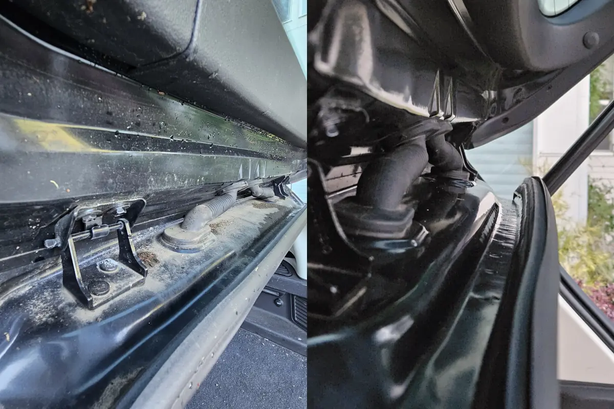 Trunk jamb and seal before and after