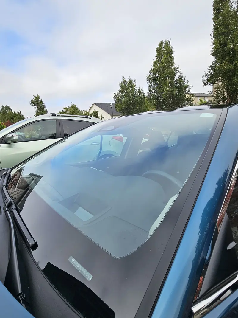 Windscreen and cowl of a 2025 Toyota Camry after cleaning